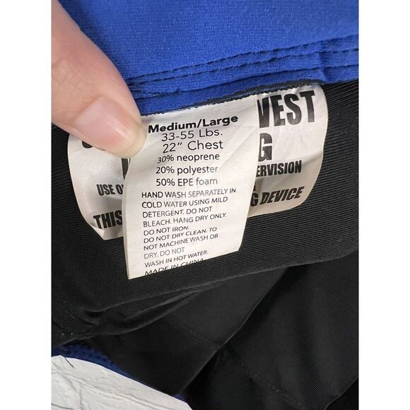 Lifeguard Childrens Swim Training Vest Blue Green Sharks M/L 33-55 lbs 22" Chest - Picture 5 of 6